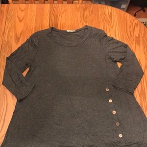 Size 3X Grey 'Emerald' Flowing Blouse